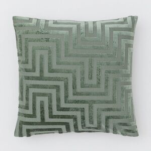 Sage green geometric velvet pillow cover 20x20 H&M Home NWT